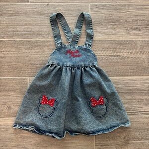 Disney Minnie Mouse Denim Overall Dress - Blue and Red